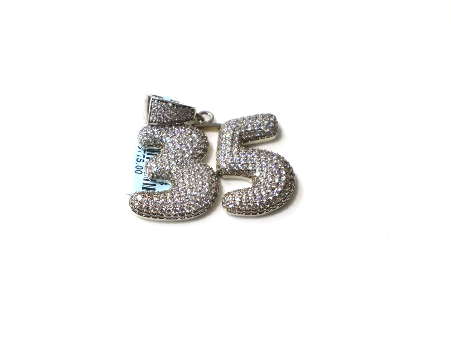 925 sterling silver Initial 35 Cubic Zirconia.