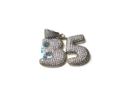 925 sterling silver Initial 35 Cubic Zirconia.
