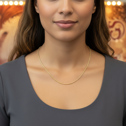 10K Gold 2mm 16Inch Hollow Rope Approx. 2.3Grams