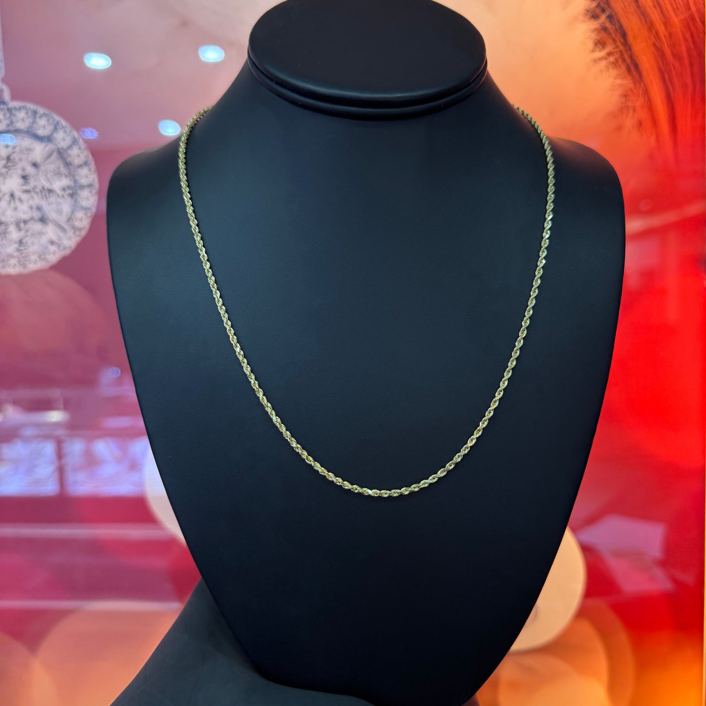 10Kyg 2mm 20Inch Hollow Rope Diamond Cut Rope Approx. 2.7Grams