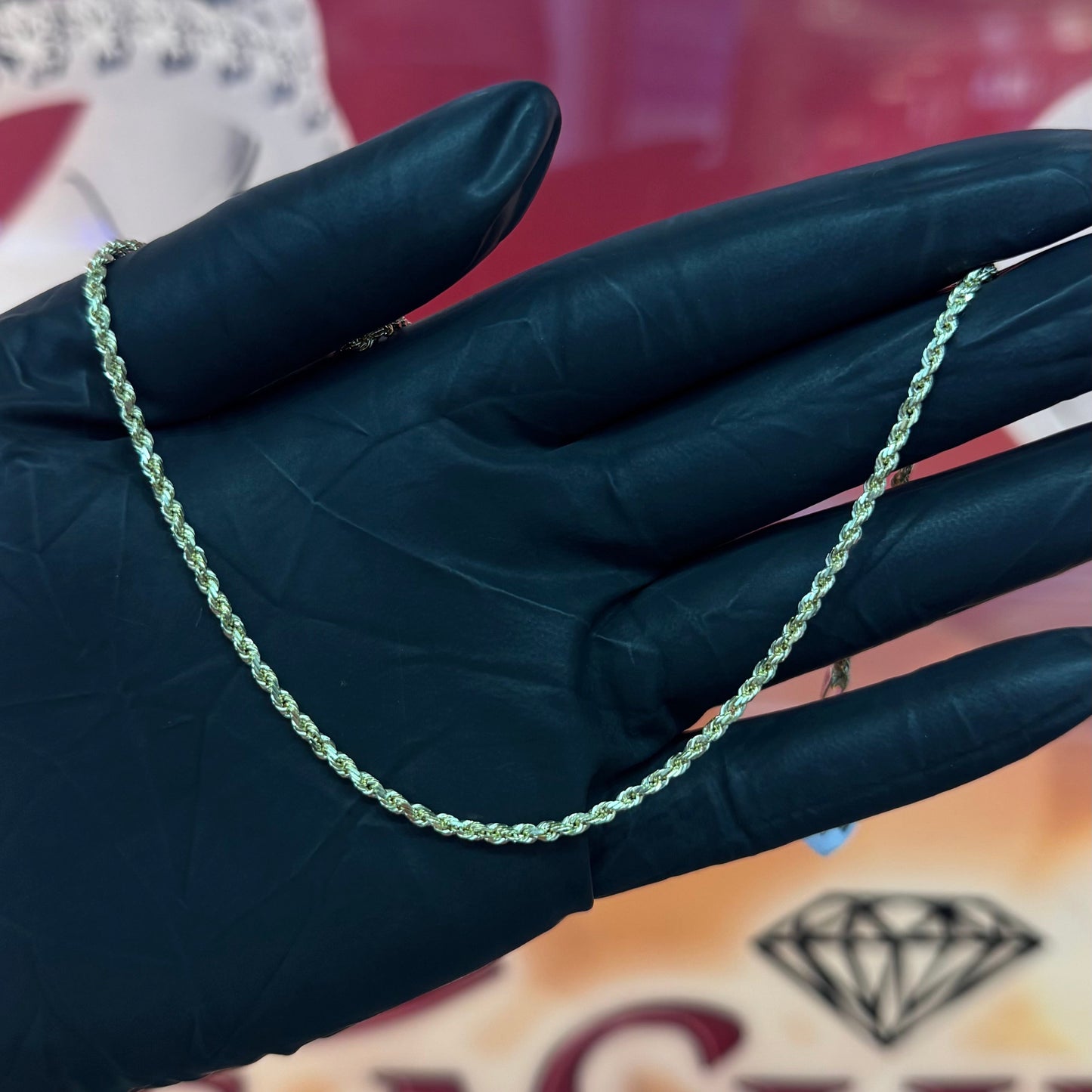 10K Gold 2mm 24Inch Hollow D/C Rope Chain