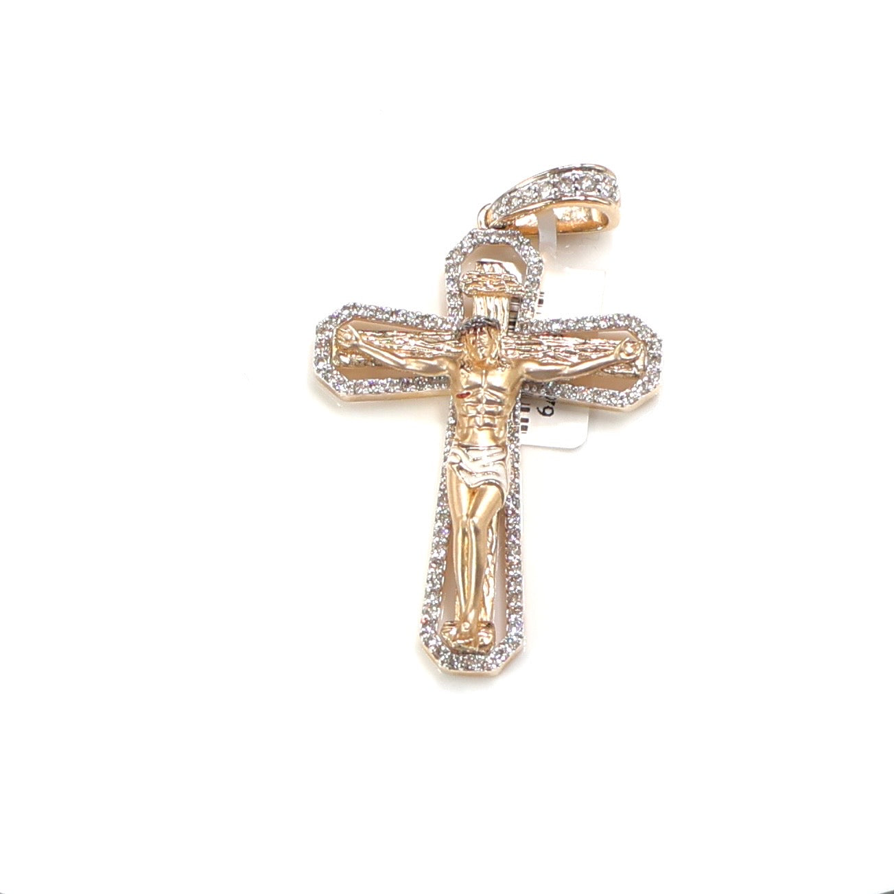 10K Gold 1.25Ctw Diamond Jesus Cross Pendant