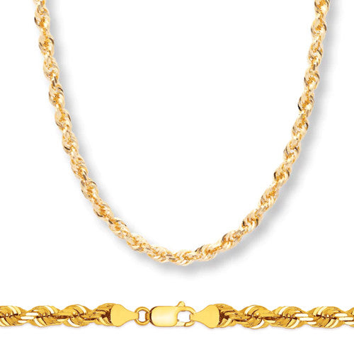 10K Yellow Gold 5.5Mm Approx 22Inch Solid Rope D/C