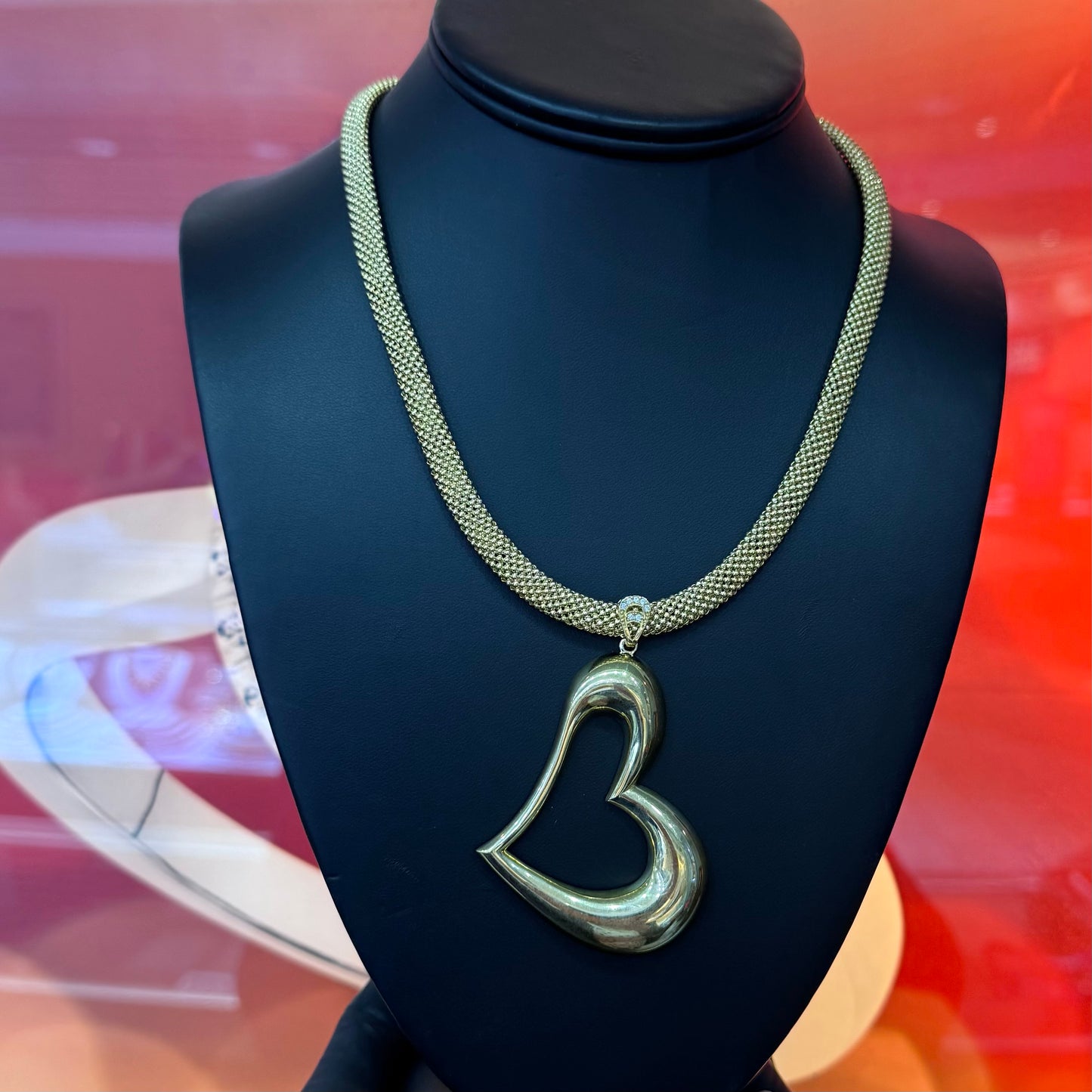 10K Gold 18Inch Heart Necklace