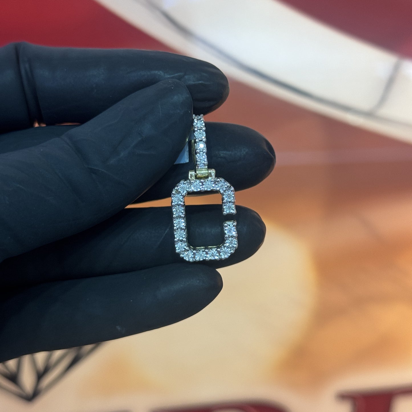 10K Yellow Gold 0.18Ctw Diamond Initial C