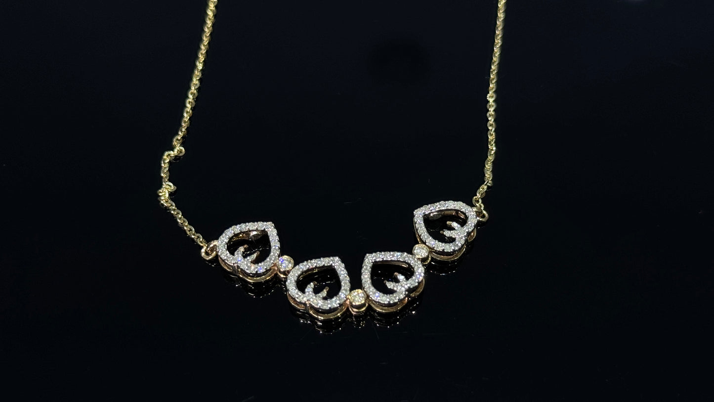 10Kyg 0.78Ctw Diamond Heart Necklace A4B3
