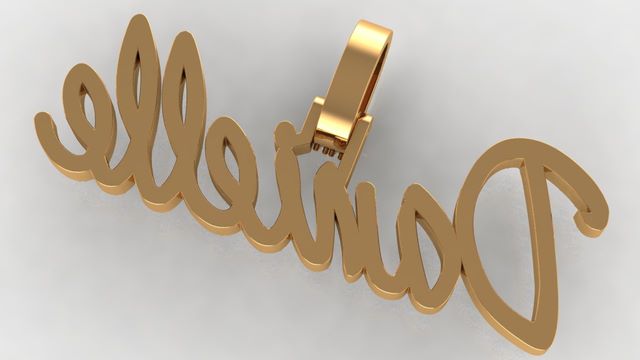 "Danielle" 10K Gold Diamond Name Plate