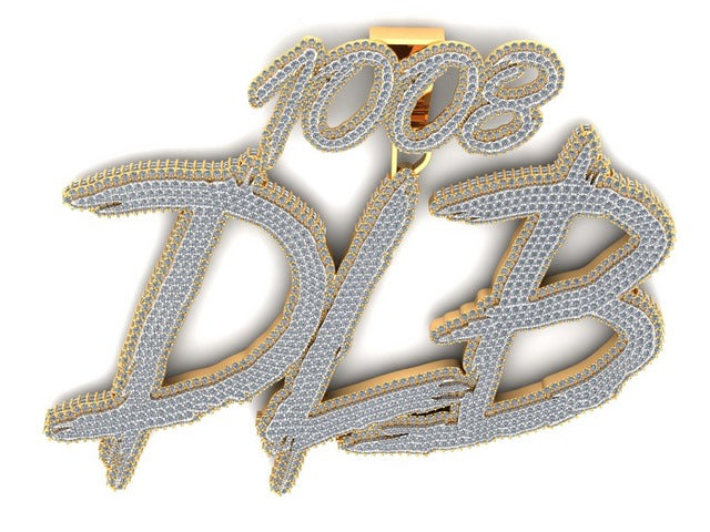 "Dlb" With Bail "1003" Diamond Custom Pendant