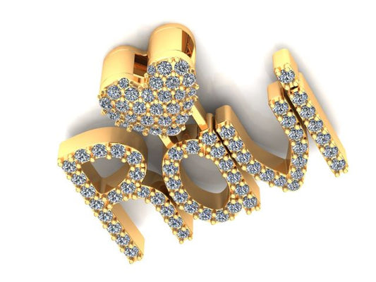 "Ravi" 10K Gold Diamond Name Plate