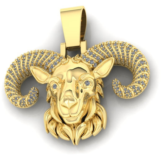 "Aries" Gold & Diamond Custom Pendant