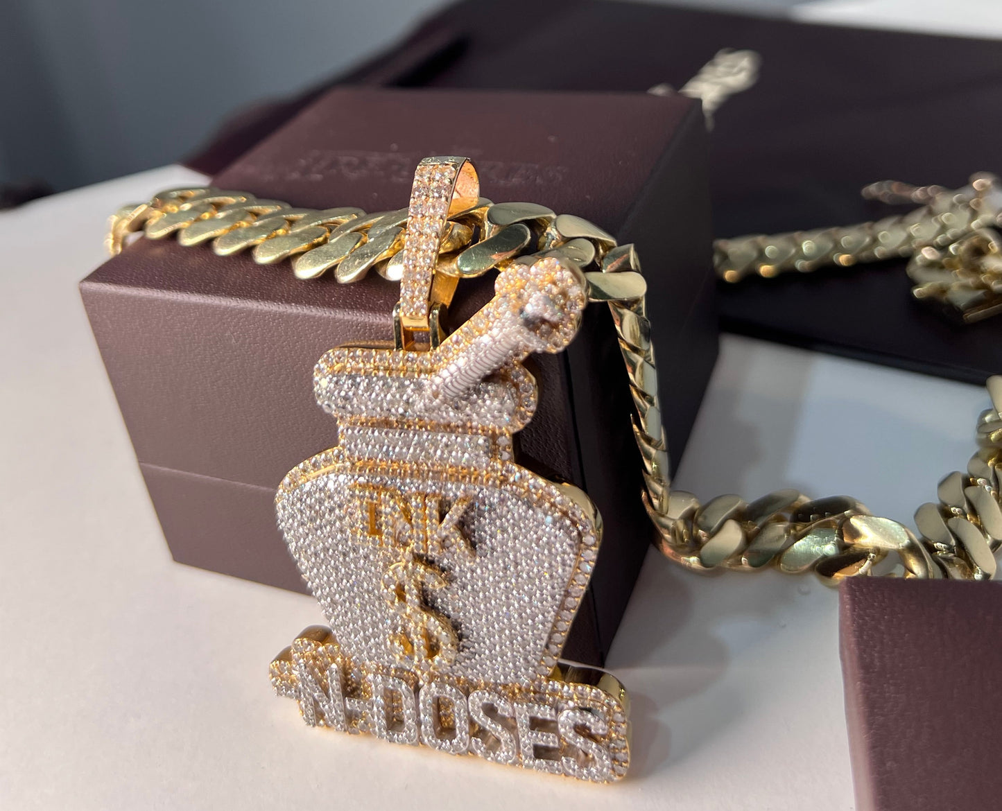 "Ink Pot" - Diamond Custom Pendant 18Karat Gold