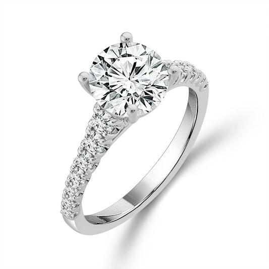14K White Gold Lab-Grown 1.375 ctw Round Diamond Ring
