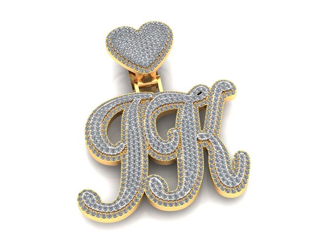 "Jk" Diamond Custom Piece