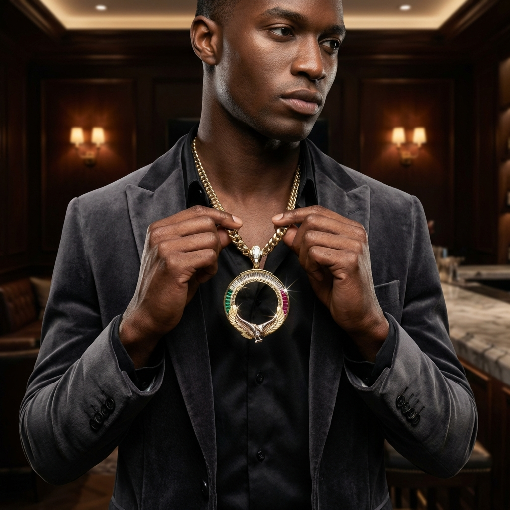 10K Gold Bezel Centenario Pendant - Cubic Zirconia Approx.22.2Grams