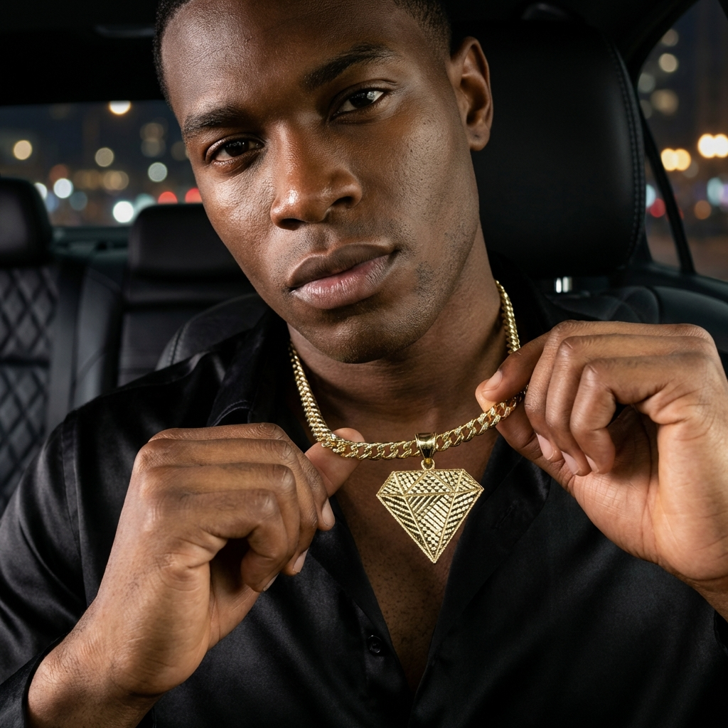 10k Gold Diamond Shape Pendant Approx. 4Grams