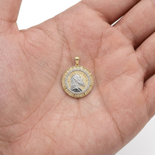 14Ktt 0.20Ctw Diamond St. Jude Pendant