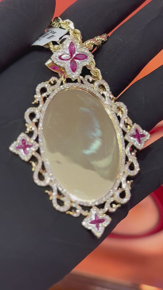 10Kyg 2.10Ctw Dia Colored Stone Ov Memory Charm