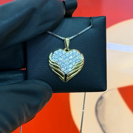 10k Yellow Gold 0.75Ctw Diamond Herat Pend