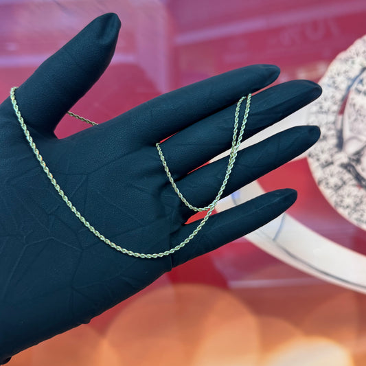 10K Gold 1.5Mm 16Inch Holl D/C Rope