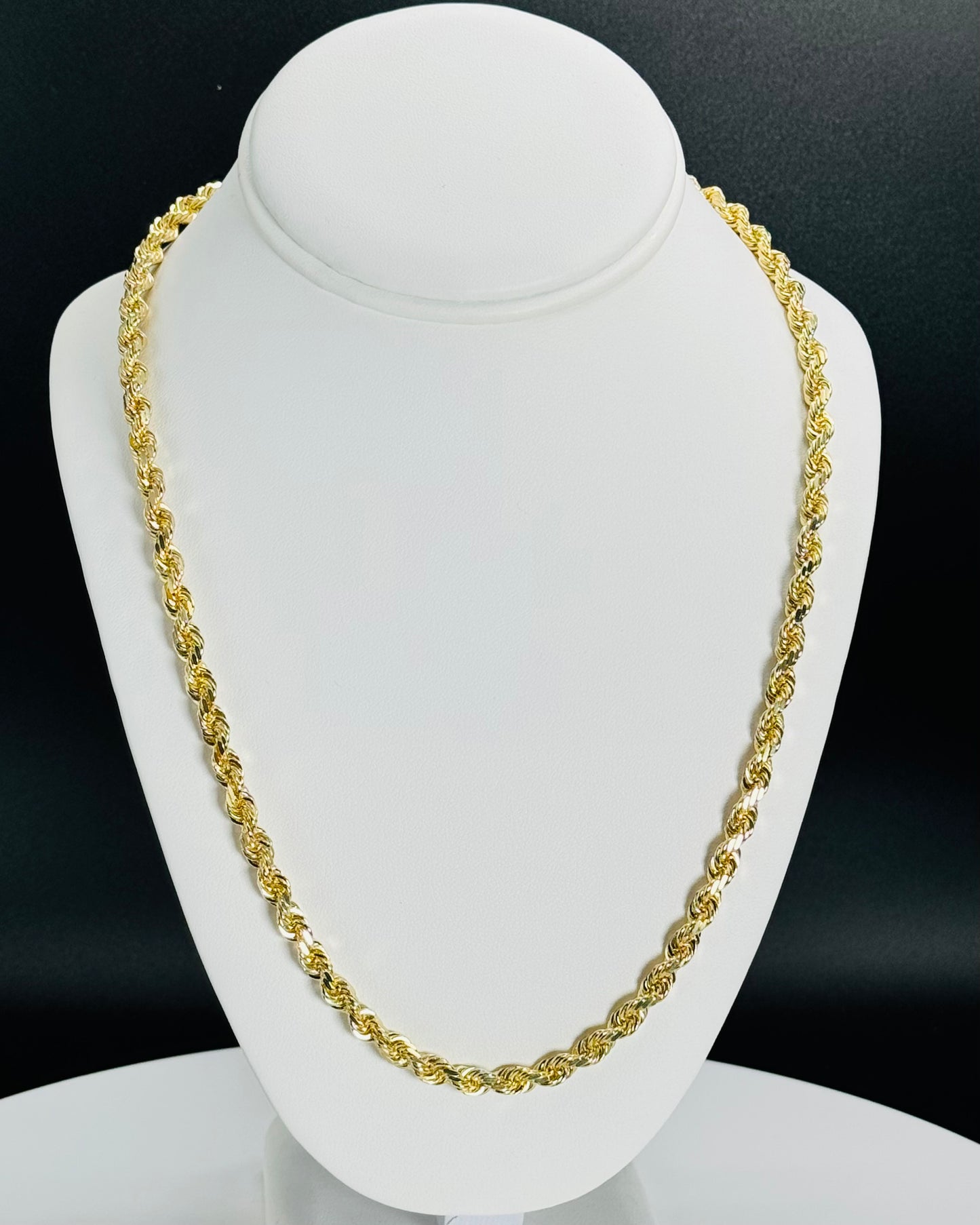 6mm 22inch solid rope chain 10k Gold