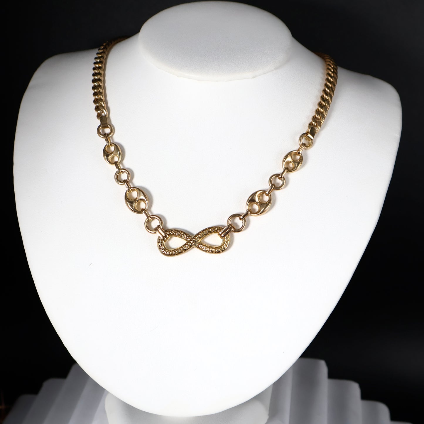 10K Gold 6Mm 18Inch Infinity Necklace 19grams