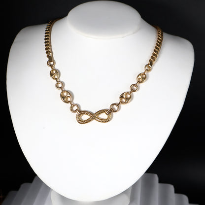 10K Gold 6Mm 18Inch Infinity Necklace 19grams