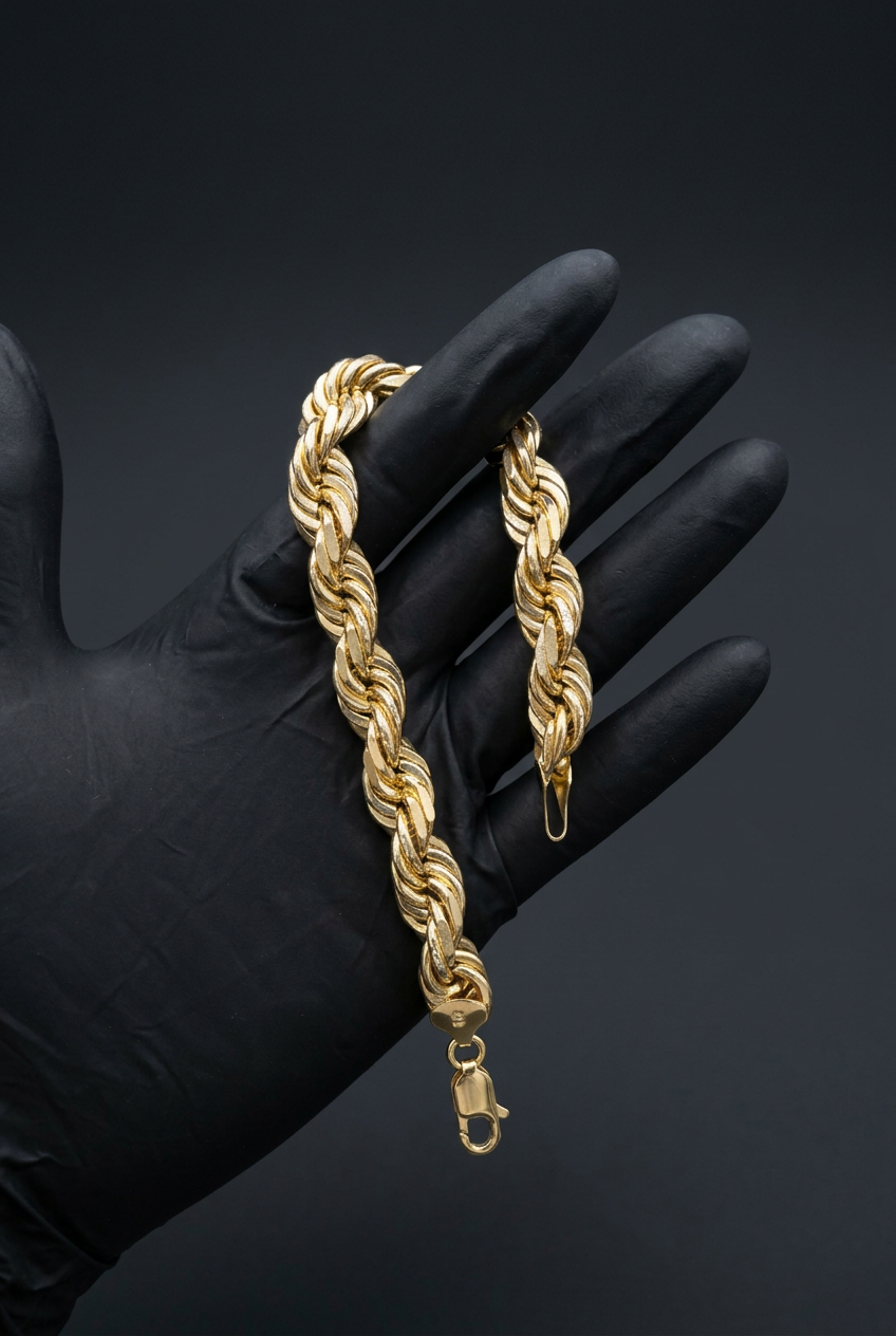 Gold rope bracelet product image