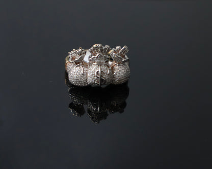 10K Gold 0.77Ctw Diamond Dollar Bag Mens Fash Ring