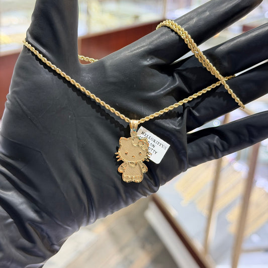10K Yellow Gold Approx 1Inch Hellokitty Body Pendant