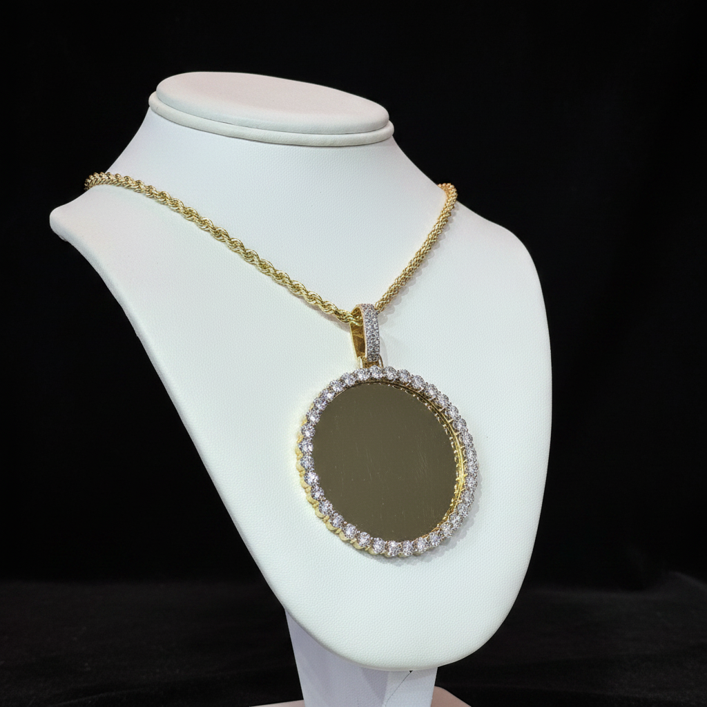 10K Yellow Gold 2.00Ctw Diamonds Rd Memory Charm/Pendant