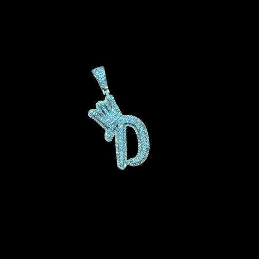 10k Yellow Gold 1.20Ctw Diamond Crown Initial D Pend