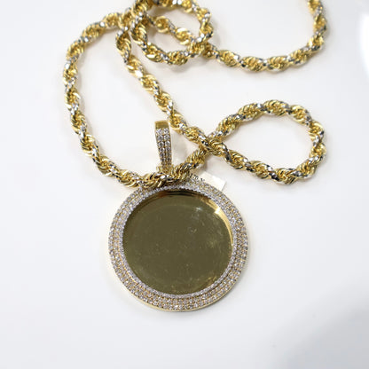 10K Gold 3.70Ctw Diamond Memory Charm/Pendant