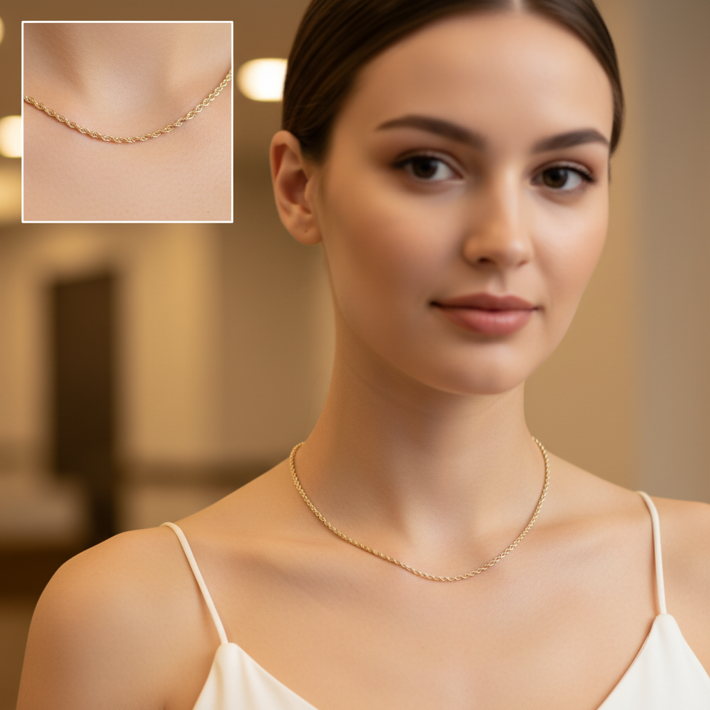 10K Yellow Gold 2mm 16 Inch Hollow Diamond Cut Rope