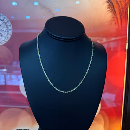 10K Gold 2mm 18Inch Hollow Rope D/C Approx. 2.6Grams