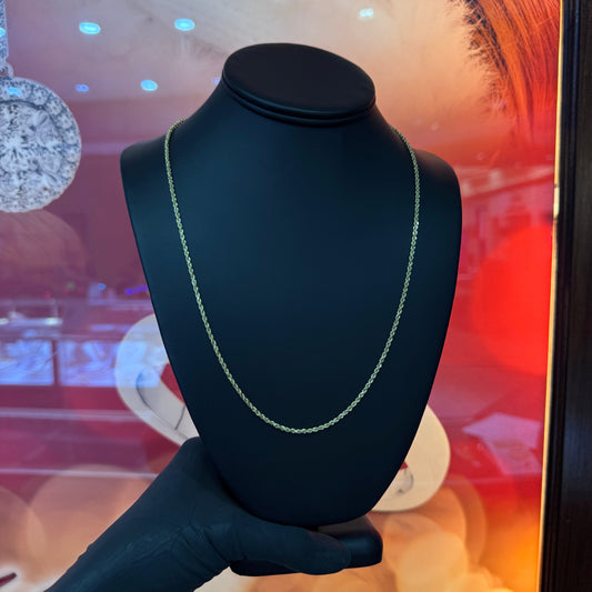 10K Gold 2mm 22Inch Solid D/C Rope Approx. 8Grams