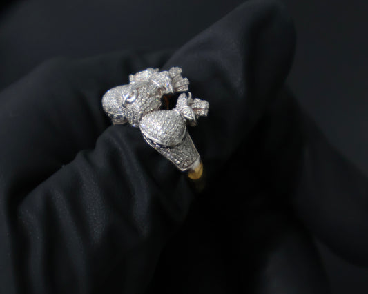 10K Gold 0.77Ctw Diamond Dollar Bag Mens Fash Ring
