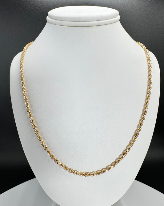3mm 22inch solid two-tone rope chain