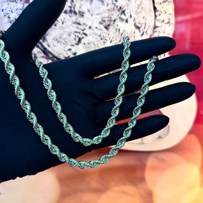 10K Yellow Gold 5.5mm 22 Inch Hollow Rope Diamond Cut
