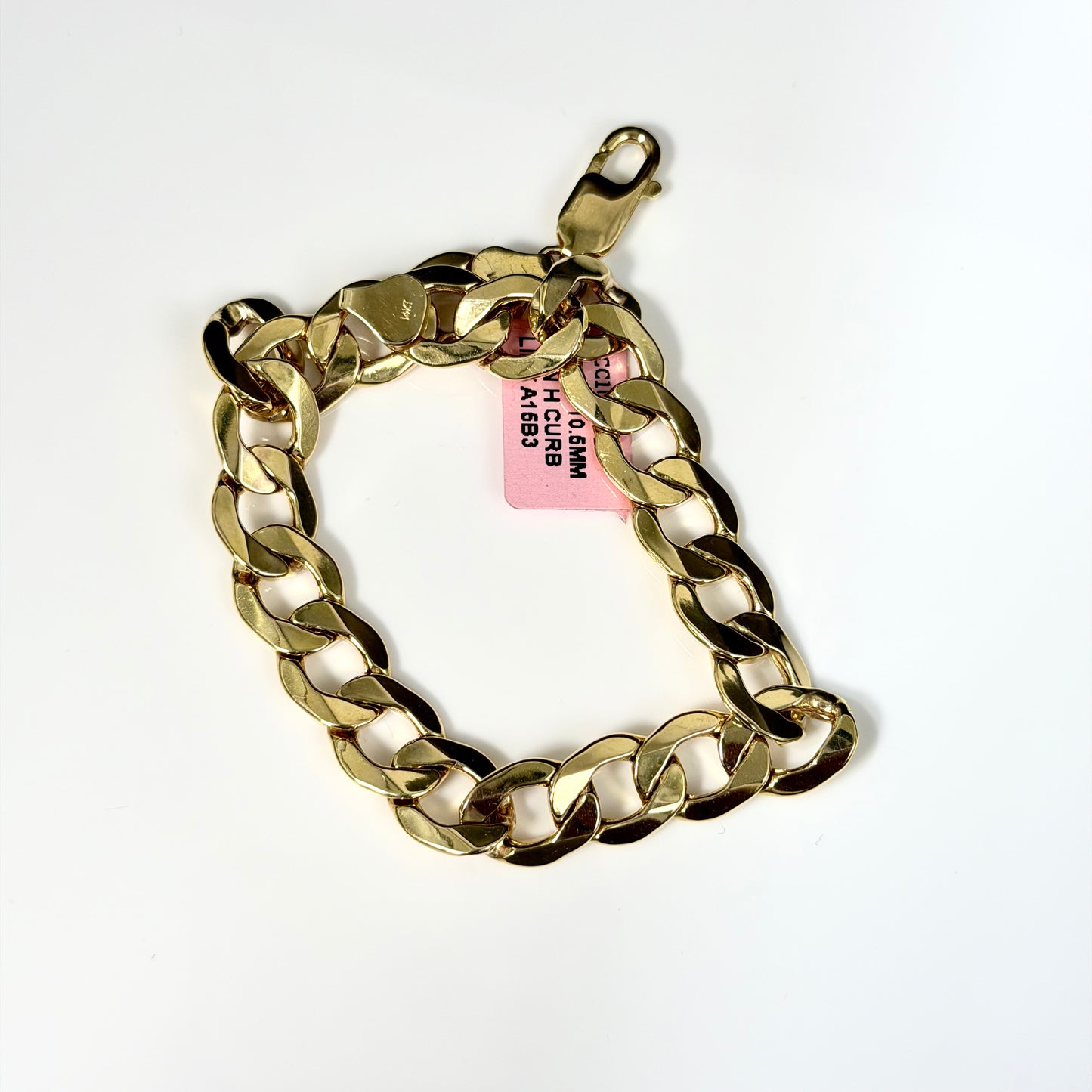 14K Gold 10.5mm 8.5-Inch H Curb Link bracelet