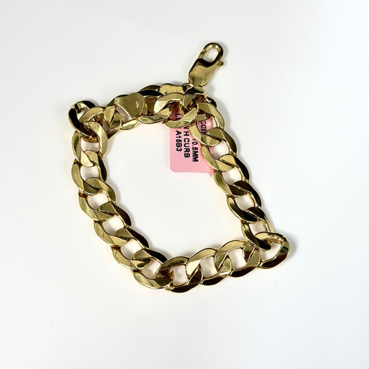 14K Gold 10.5mm 8.5-Inch H Curb Link bracelet