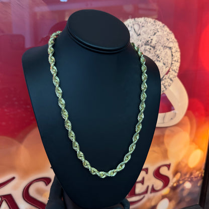 10k Gold 8mm 24Inch Solid D/C Rope