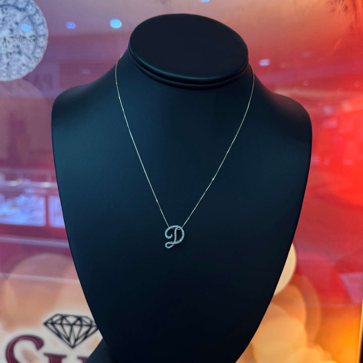 10K Gold 0.20Ctw Diamond Initial D Pendant