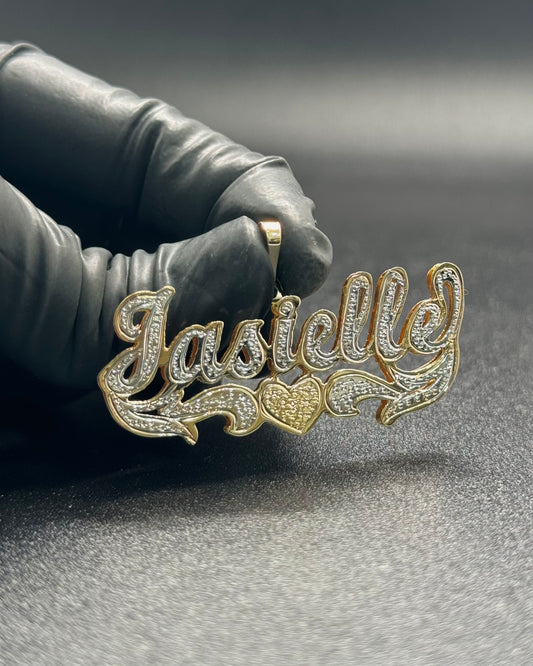 GOLD DIAMOND CUT NAME PLATE Treasures Jewels