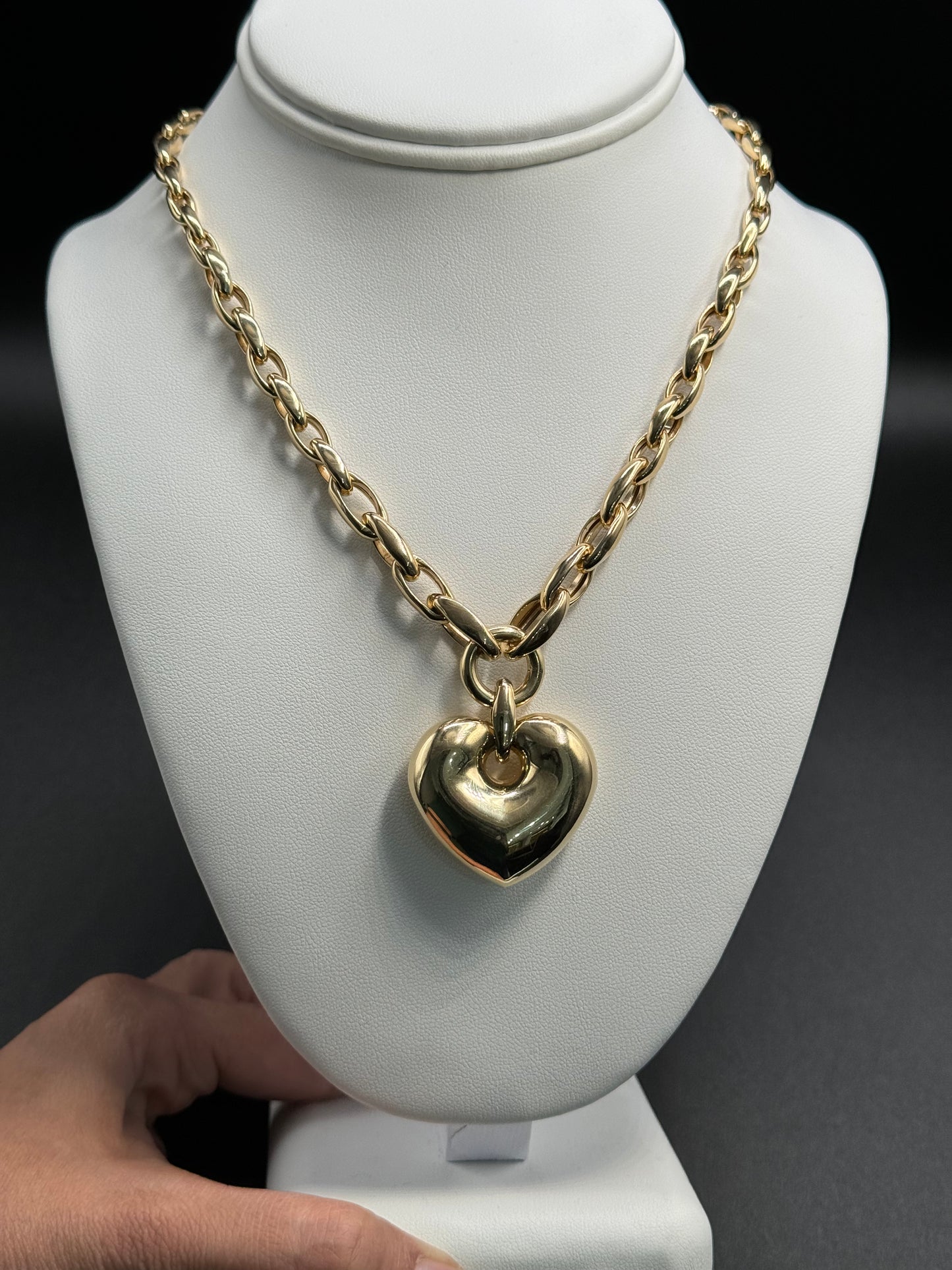 20inch 14k heart link necklace