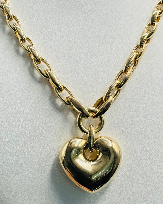 20inch 14k heart link necklace