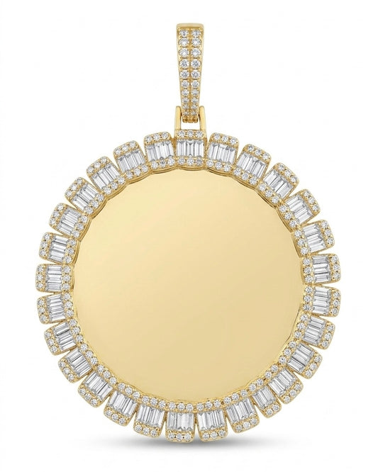 10k Yellow Gold Diamond Baguette Memory Charm - 2.95 CTW