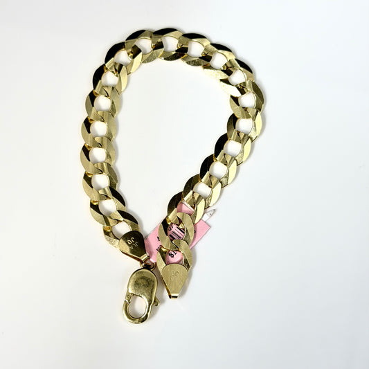 14K Gold 11mm 8.5-Inch S Curb Link bracelet