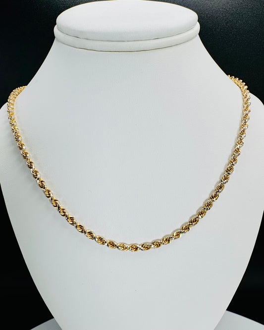 3.5mm 20inch solid rope chain 10k Gold