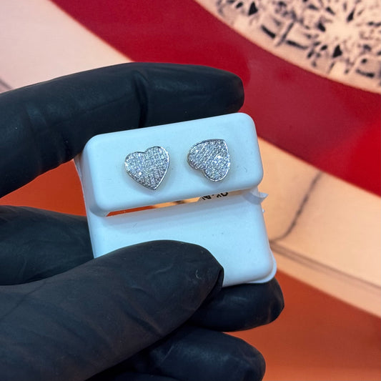 10K Yellow Gold 0.15Ctw Dia Mpave Heart Earrings