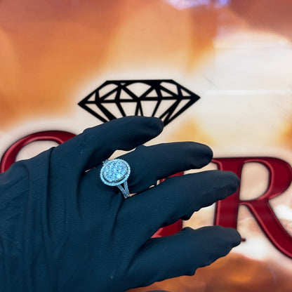 10K White Gold 1.00Ctw Diamond Oval Ring